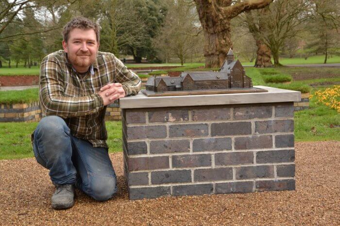 Artist Rubin Eynon with his 3D reconstruction model of the Friary