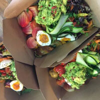 A box of our organic salad.