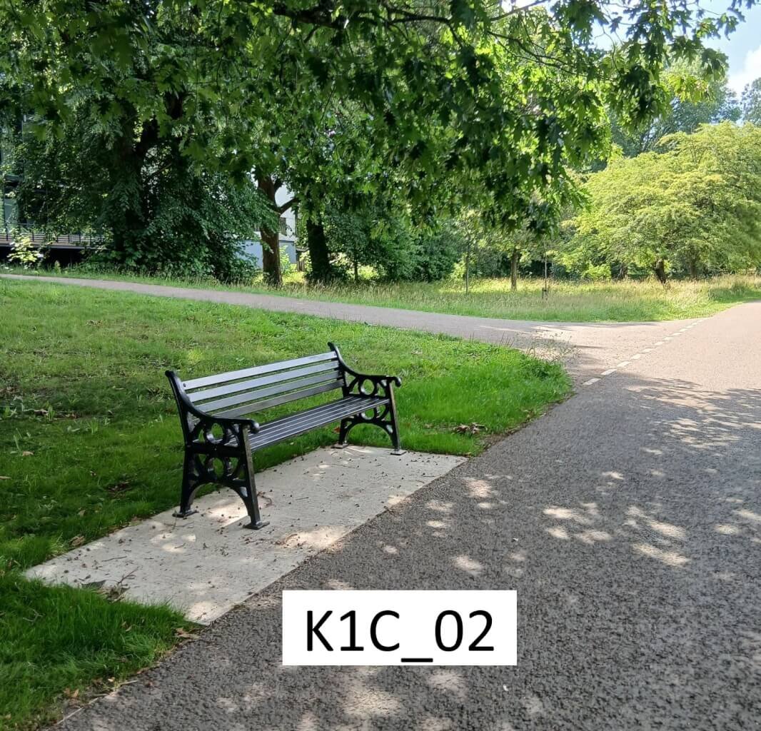 bench at K1C_02 metal bench in Bute Park