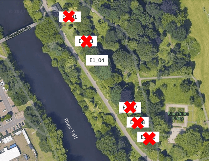 Map of available bench locations 